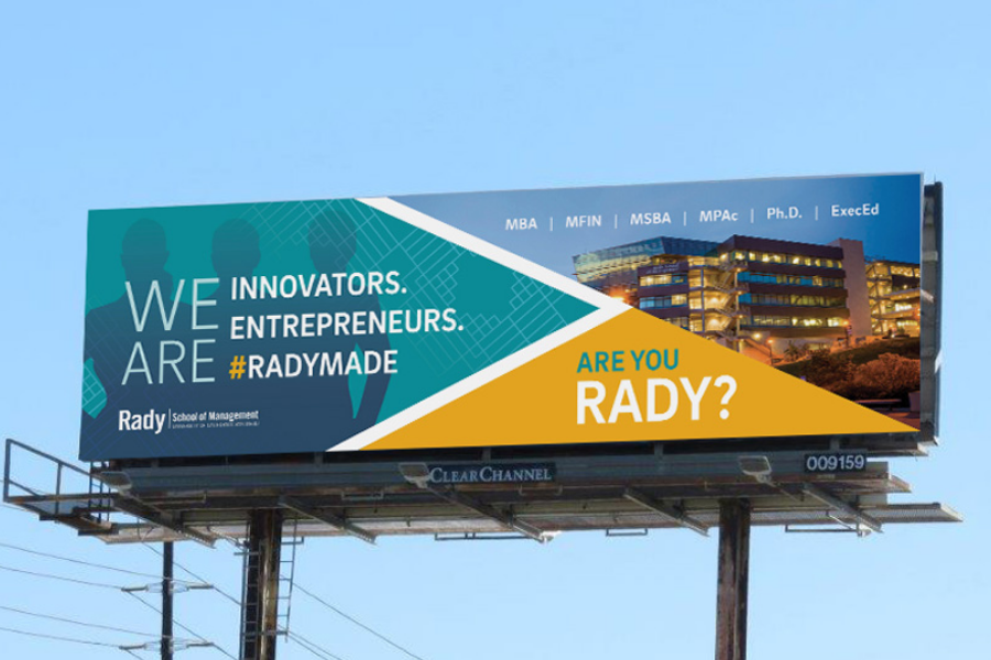Billboard for Rady School of Management with option A art