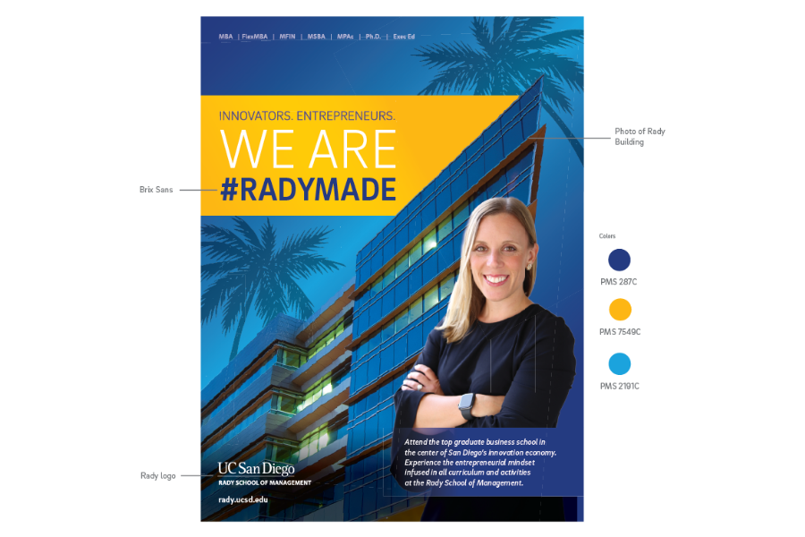 UC brand approved campaign with brand elements changed pointed out 