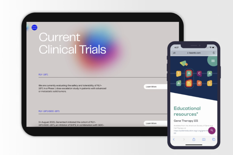 Competitive audit of direct competitors. One clinical trial screen and one resources example