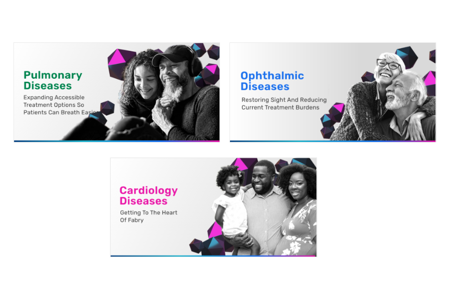 3 disease headers showing the care and consideration in choosing the correct demographics