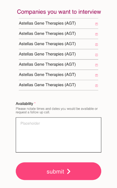 Designed version of client interest form keeping it short and simple