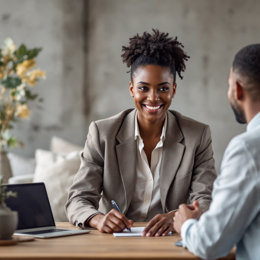 image of customer service representative at work for a financial advisor [team]