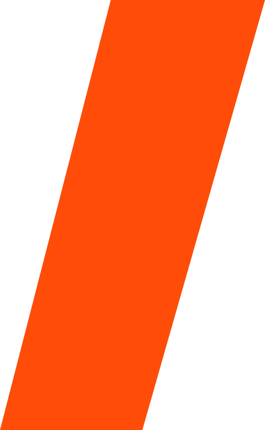Bold orange parallelogram shape on a transparent background.