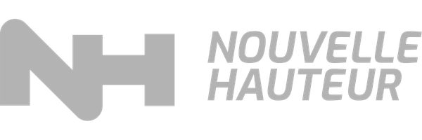 Logo with stylized letters NH followed by the text 'NOUVELLE HAUTEUR'.