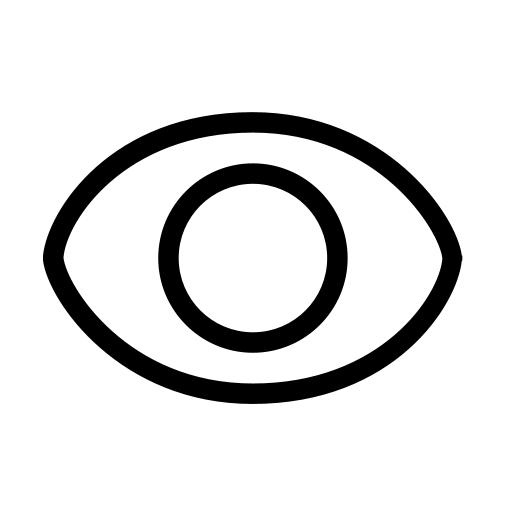Black eye icon symbol representing view or visibility.