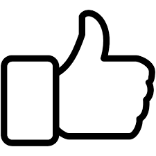 Black and white thumbs-up icon with a rectangular cuff.