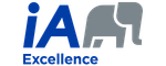 Logo with blue letters 'iA' and the word 'Excellence' below, next to a gray elephant icon.
