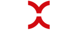 Abstract symmetrical black and white geometric shape resembling mirrored arcs forming an X pattern.