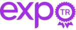ExpoTR logo with stylized purple text and a circular badge design.