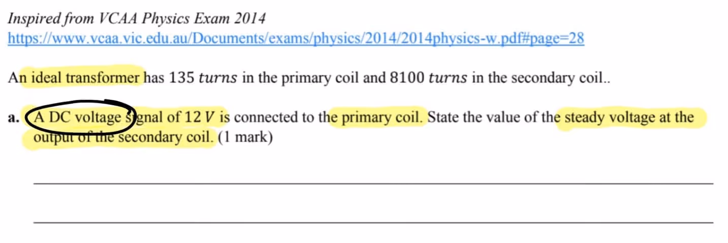 2014 VCAA Physics 3/4 Exam Question Highlighted by Angad Singh from Contour Education