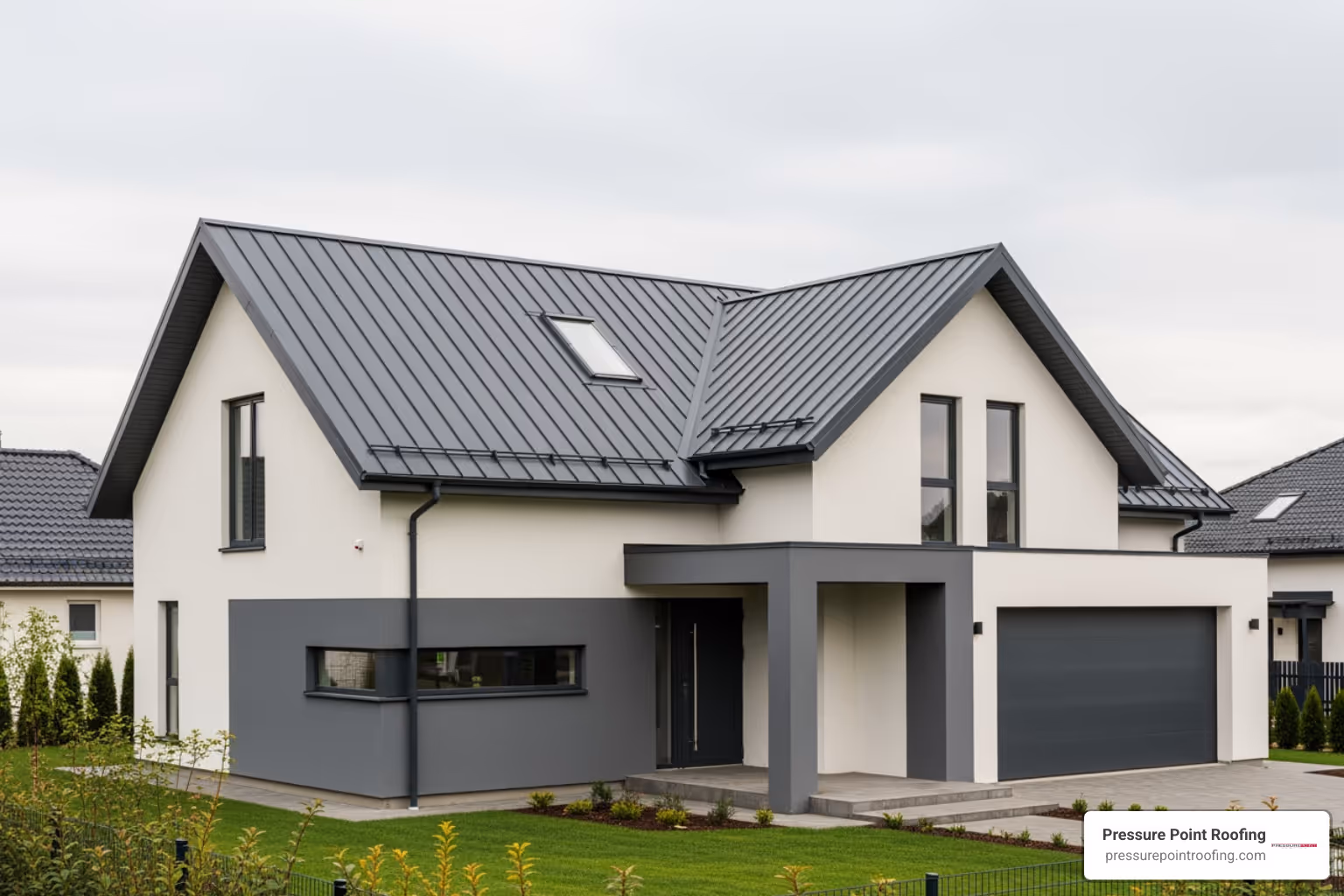 infographic showing key benefits of metal roofing including 40-70 year lifespan, 40% cooling cost savings, recyclability, storm resistance, and low maintenance requirements compared to traditional roofing materials - Local metal roofers