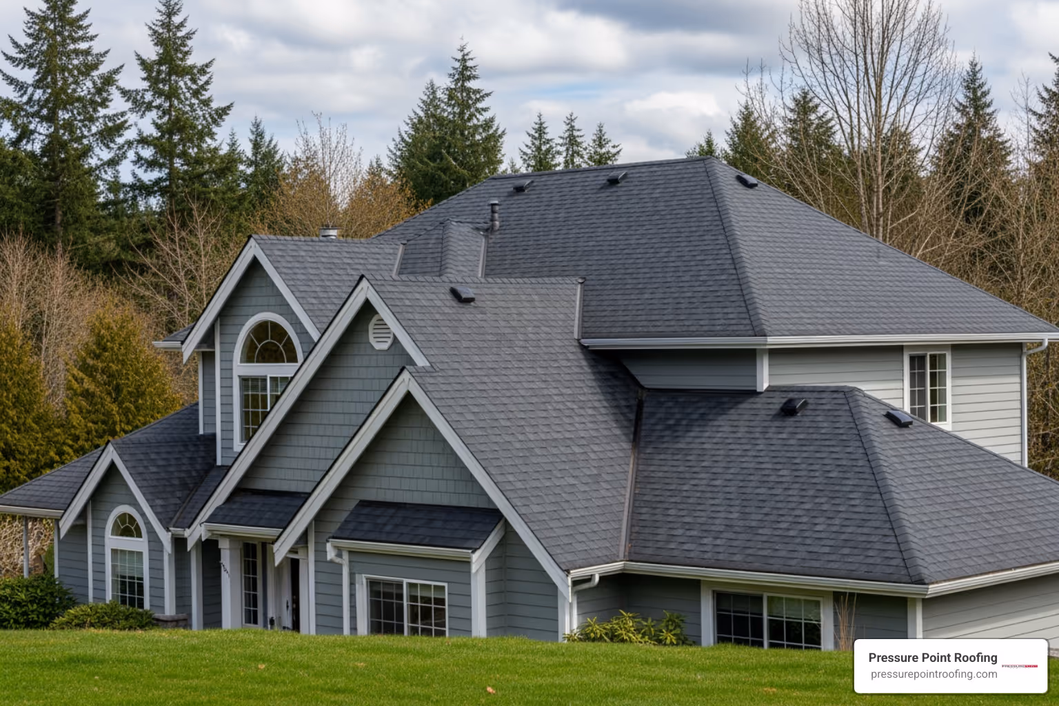 Infographic showing three key benefits of professional roof replacement: 1) Improved Safety and Weather Protection with icon of shield and house, 2) Enhanced Energy Efficiency with icon of dollar sign and thermometer, 3) Increased Home Value and Curb Appeal with icon of upward trending house - best roof replacement in eagle point, or