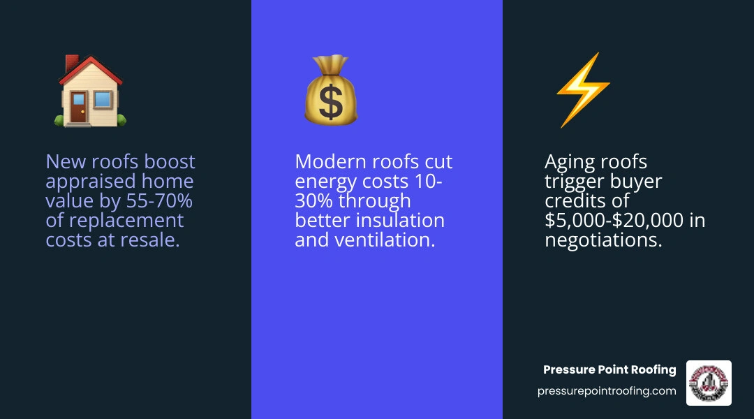 Infographic showing average ROI of exterior home improvements in 2026 with new roof highlighted - how a new roof increases Infographic showing average ROI of exterior home improvements in 2026 with new roof highlighted - how a new roof increases