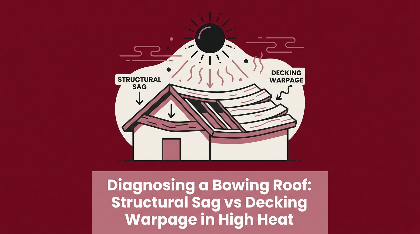 Diagnosing a Bowing Roof: Structural Sag vs Decking Warpage in High Heat — featured image