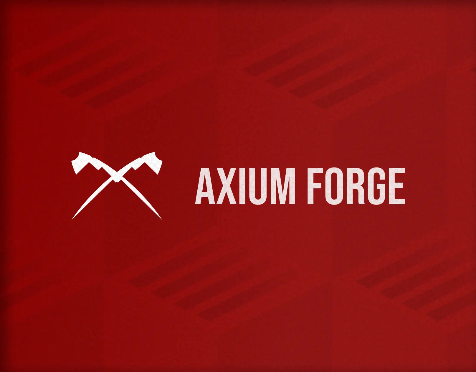 Positionnement stratégique et logo de marque pour l'entreprise industrielle Axium Forge (1987)