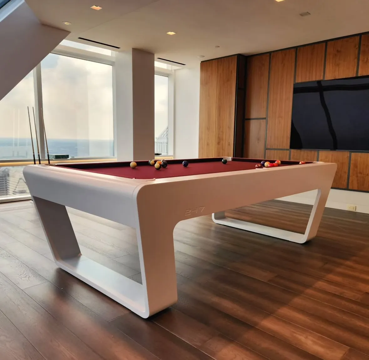 luxury design pool table designed by studio fa porsche in luxury home