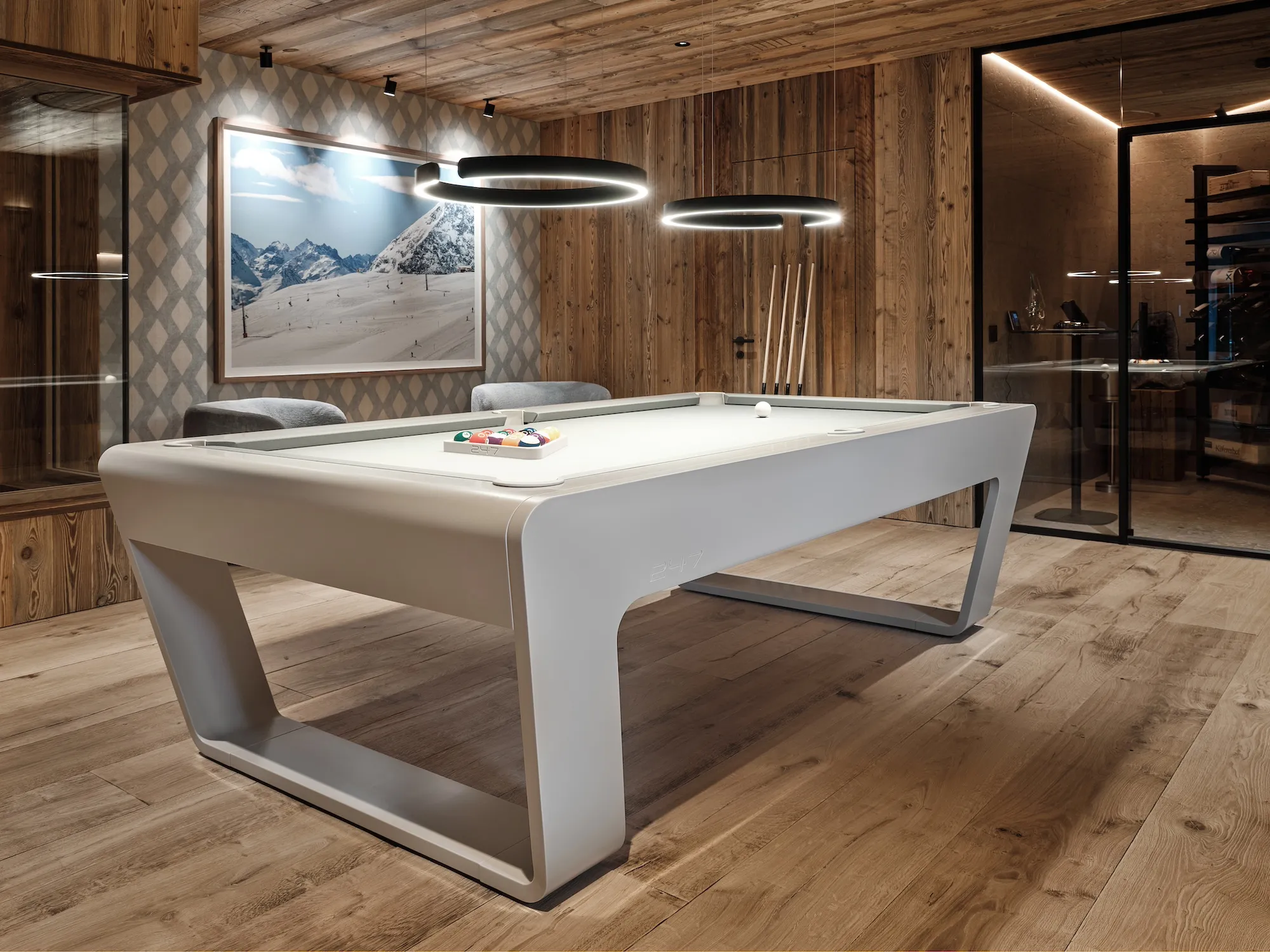 luxury design pool table 247 by porsche design studio in luxury home interior space 