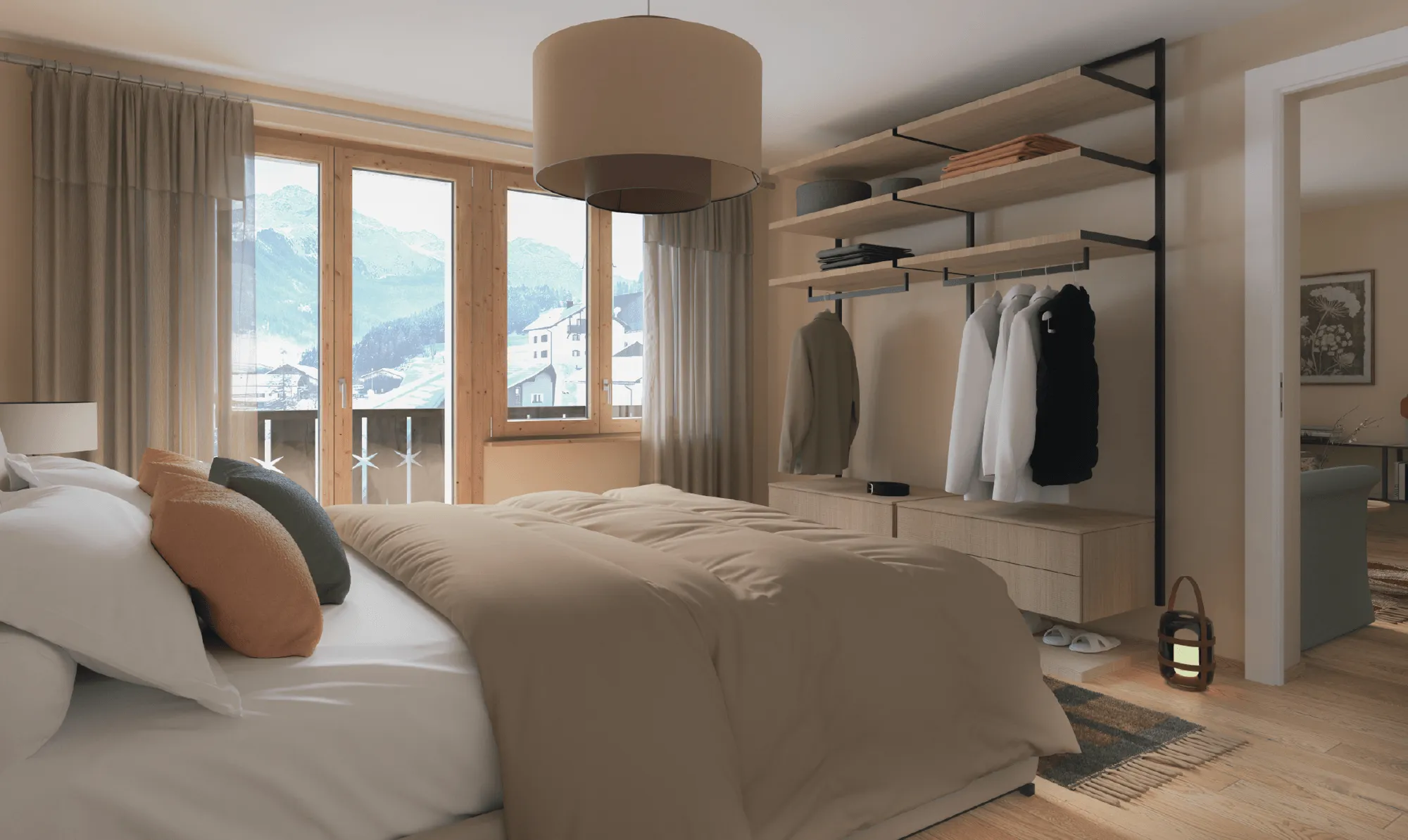 tgesa ROMANA Savognin – Restaurant & Ferienwohnungen, gemütliches Schlafzimmer