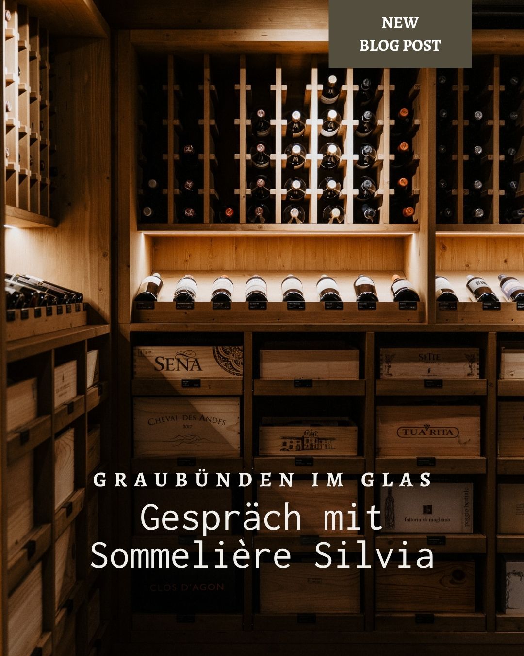 The Tgesa Romana wine cellar in Savognin, featuring a curated selection of Grisons wines
