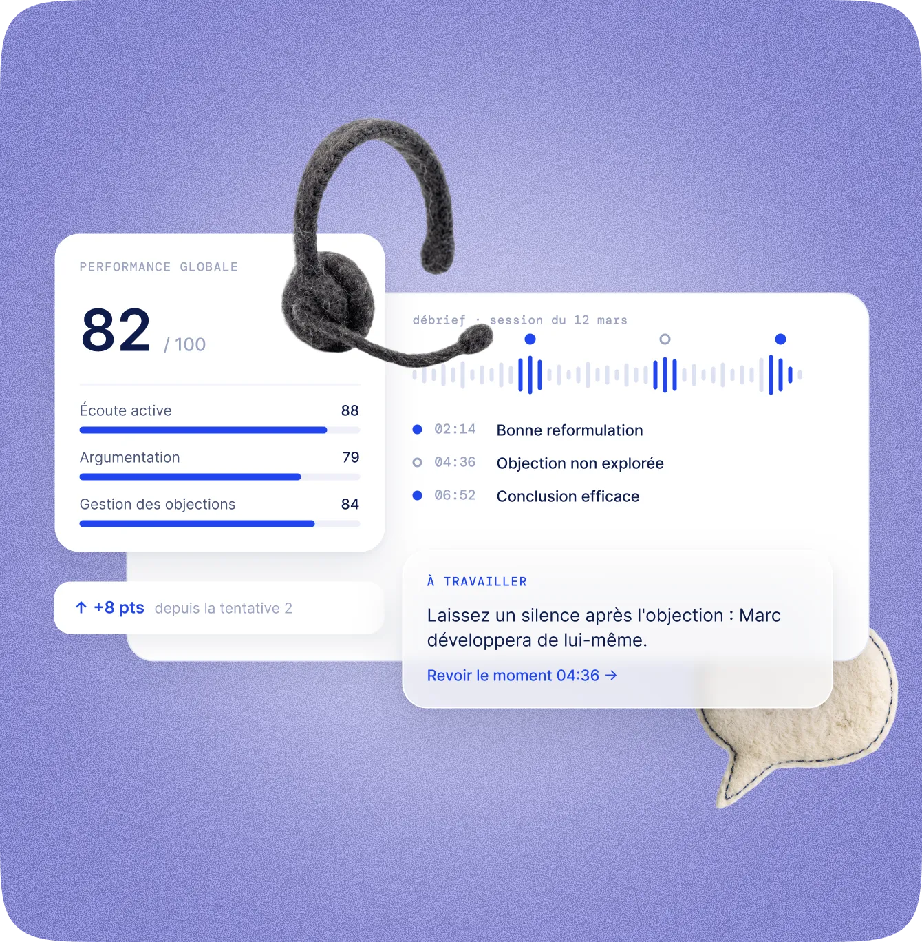 Débrief Face Up : score global, compétences évaluées et moments clés de la session