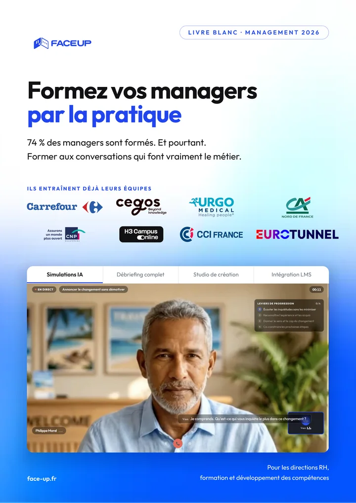Couverture du livre blanc Face Up : Formez vos managers par la pratique