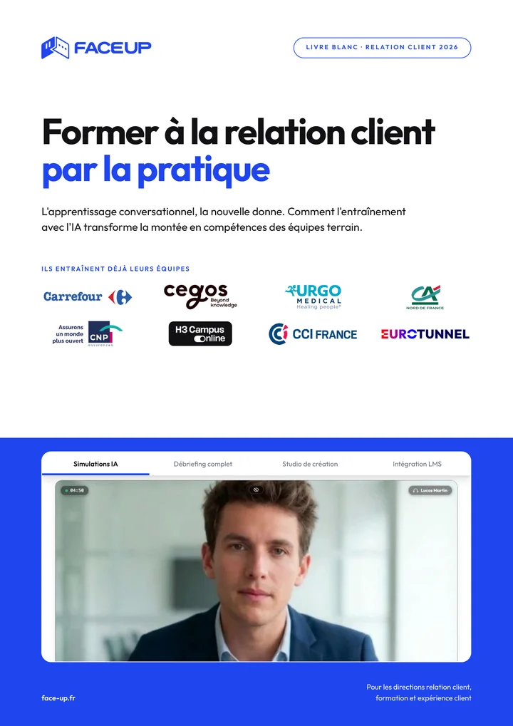 Couverture du livre blanc Face Up : Former à la relation client par la pratique