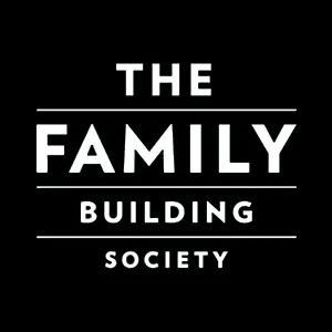 The Family Building Society logo with white text on a black background.