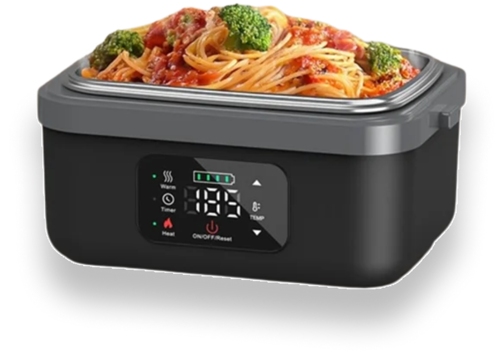 HotBoxx Core lunchbox open with pasta meal