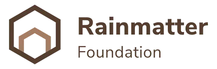 Rainmatter Foundation logo with hexagonal design to the left of the text.