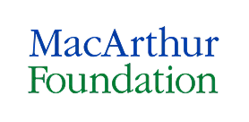 MacArthur Foundation logo with 'MacArthur' in blue and 'Foundation' in green text.