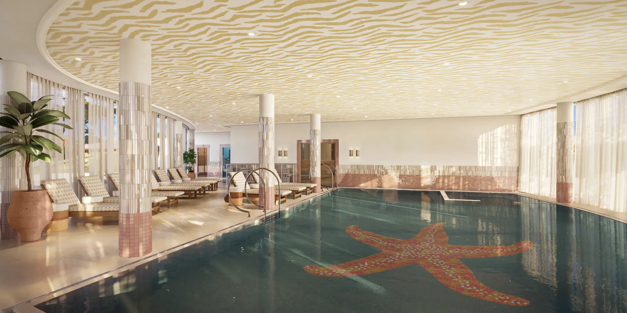 La piscine de l'hôtel Les Cimes Bleues, pour un moment de détente et de bien-être.