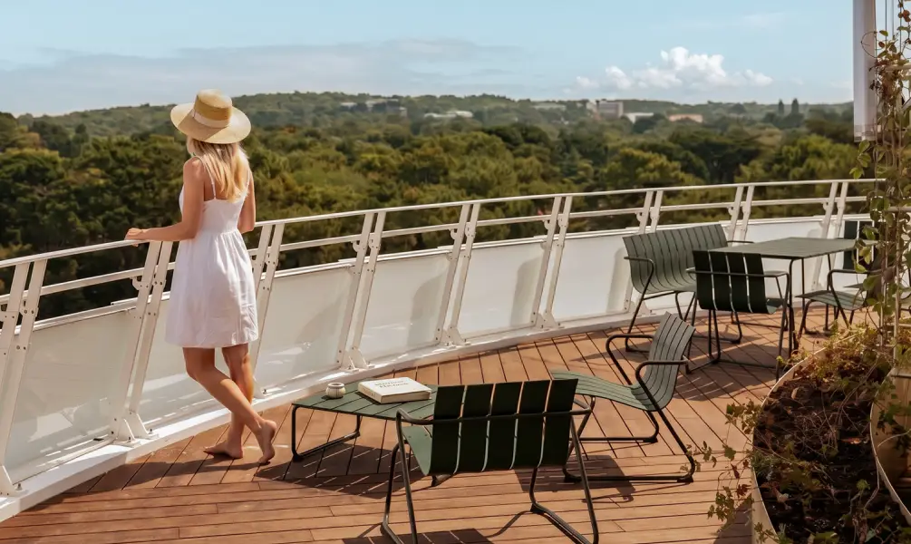 Private terrace overlooking the surrounding greenery