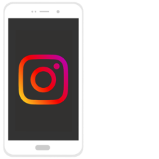 Smartphone mit dem Instagram-Logo auf dem Bildschirm.