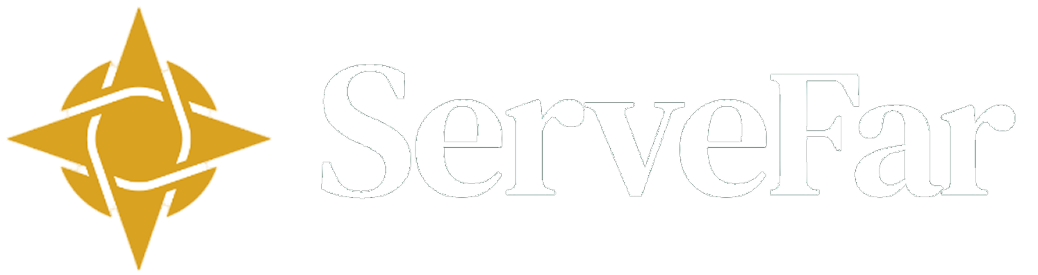 Servefar company logo for property management, legal advisory, and real estate services in India.