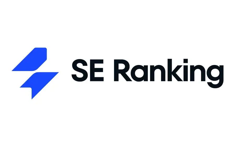SE Ranking brand logo with blue abstract symbol and black text.
