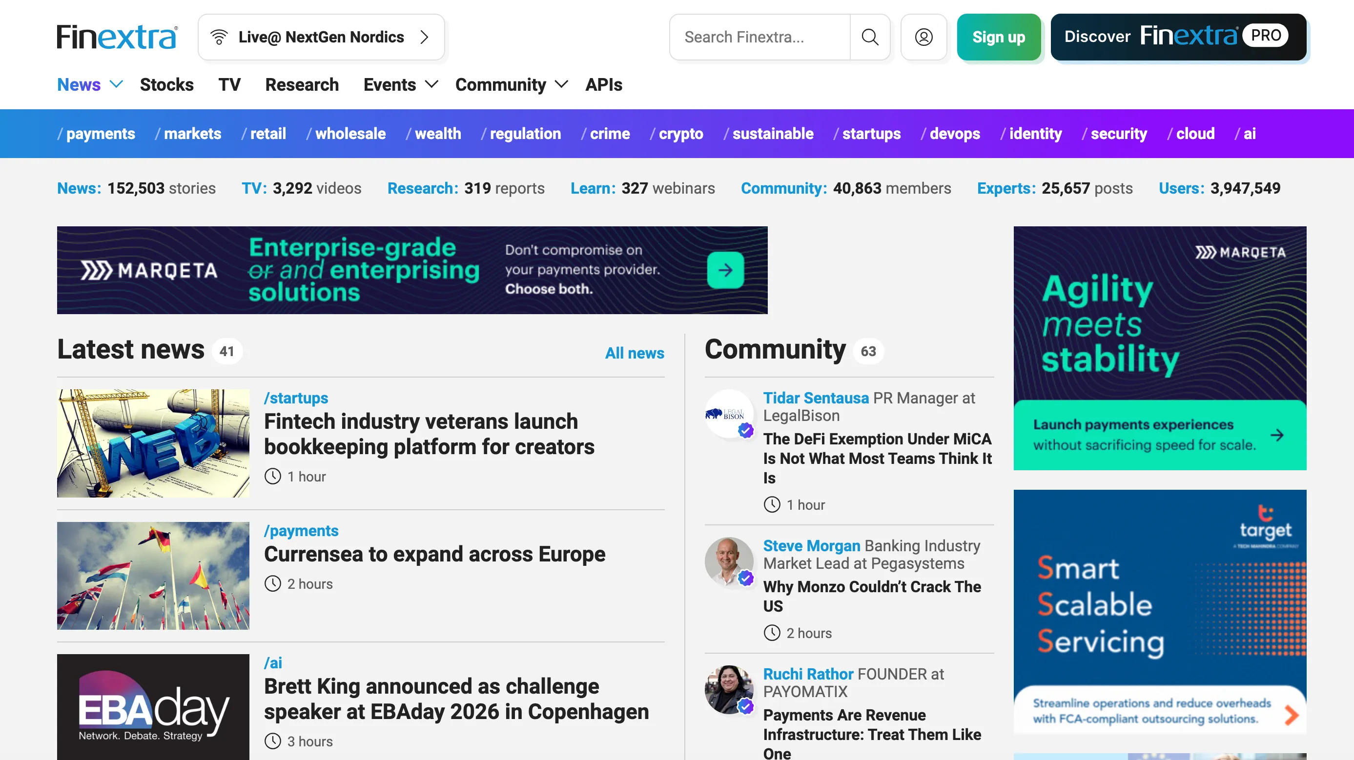 Finextra screenshot