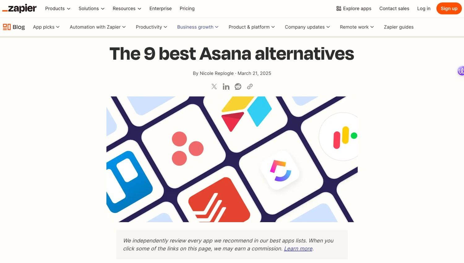 Zapier article screenshot