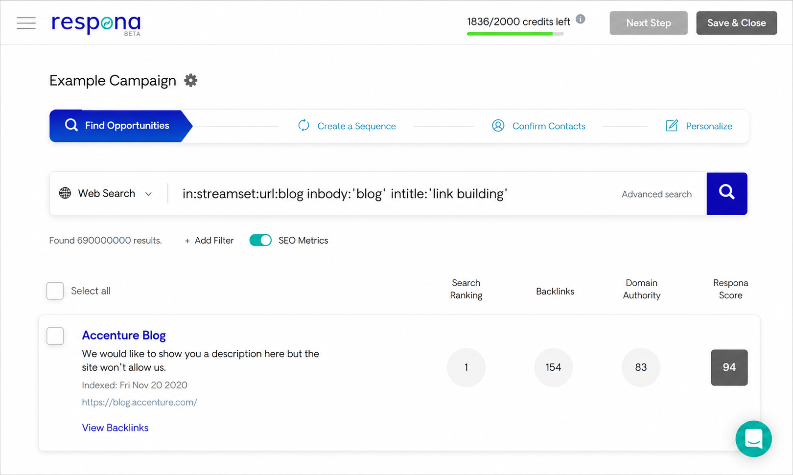 Respona content-first outreach
