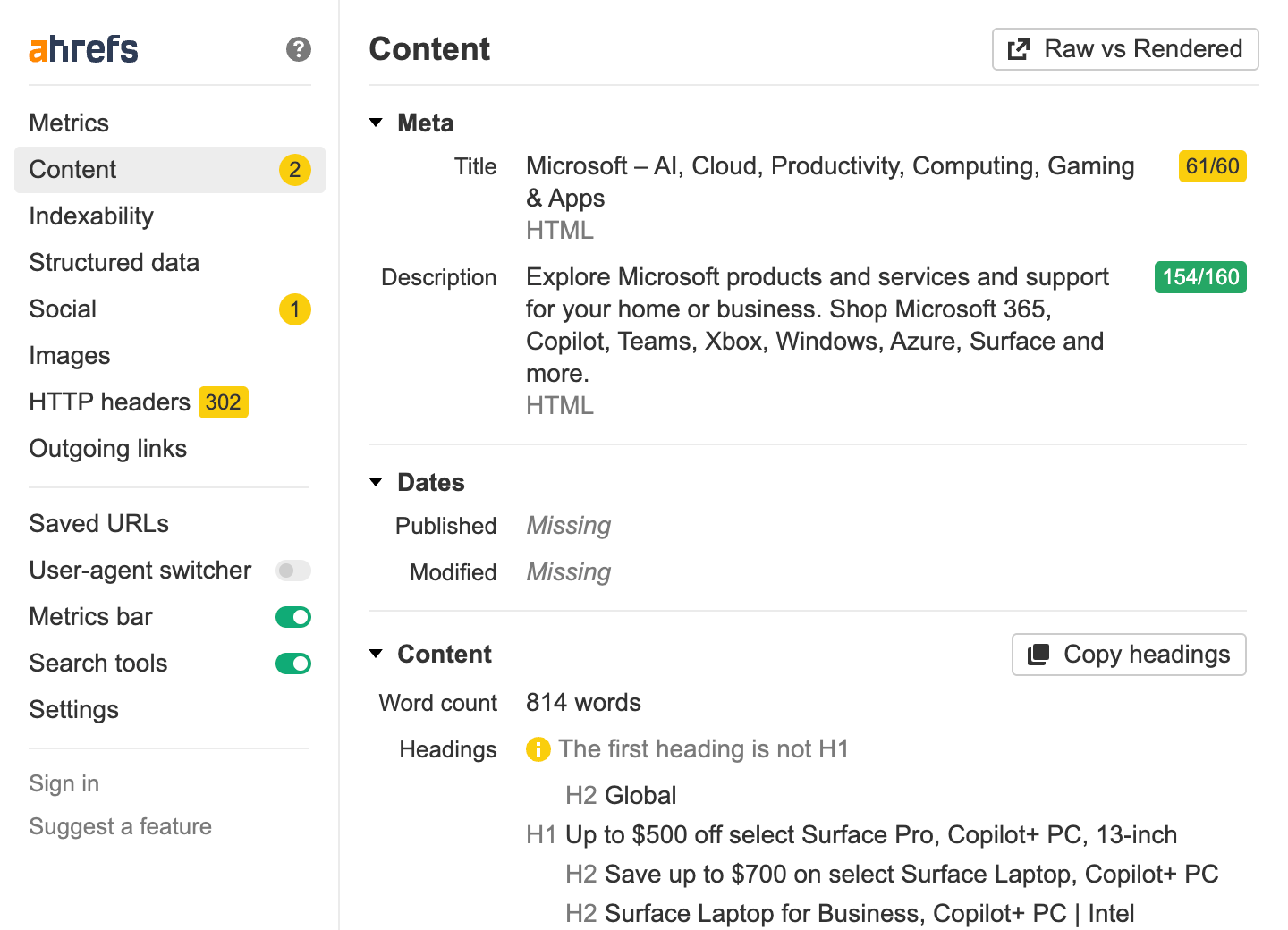 Ahrefs SEO Toolbar