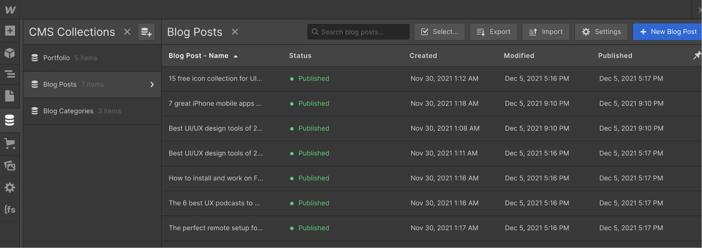 CMS Collection - Arte X Webflow Template