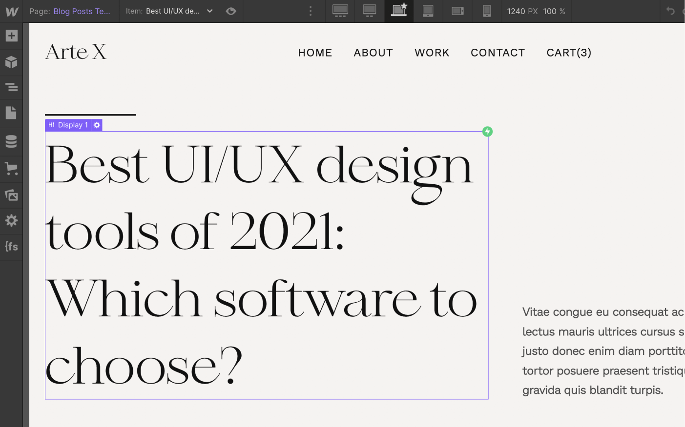 CMS Page - Arte X Webflow Template