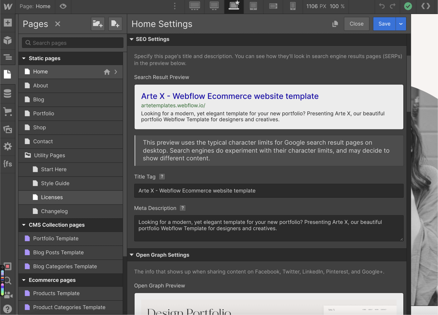 SEO - Arte X Webflow Template