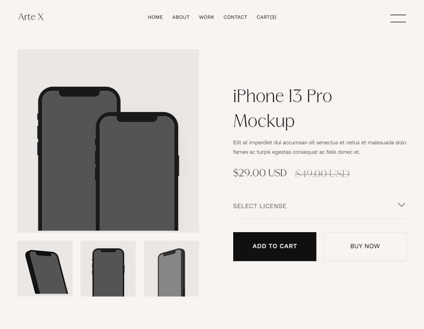 Single Product - Arte X Webflow Template