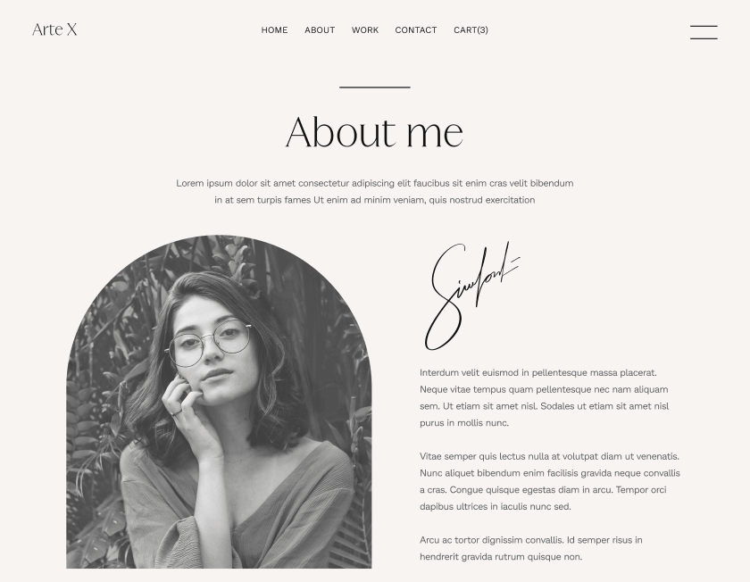 About - Arte X Webflow Template