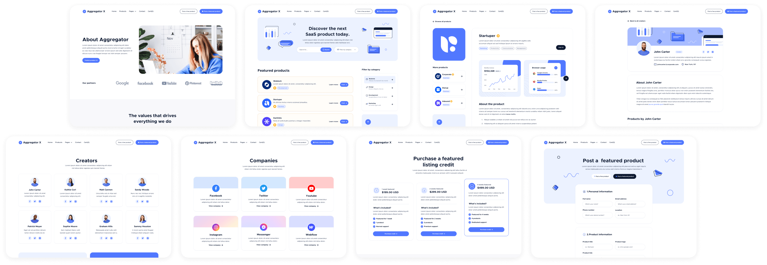 Aggregator X - Buy Now On Webflow - Upvoting Webflow Template