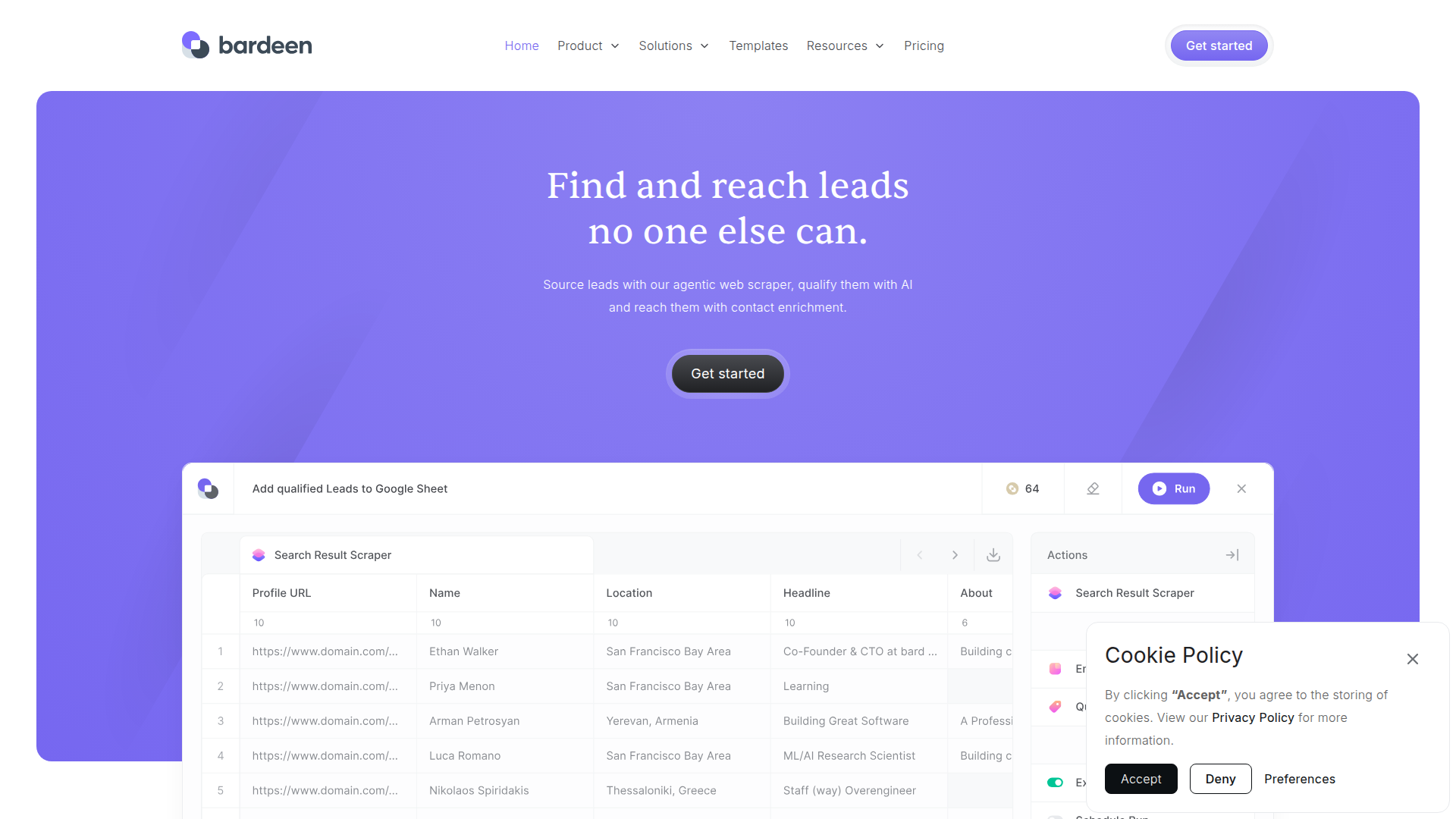 Bardeen.ai homepage screenshot