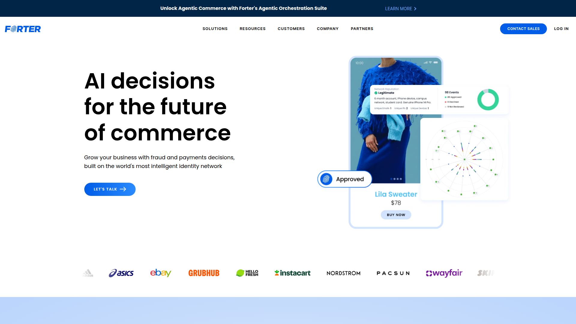 Forter homepage screenshot