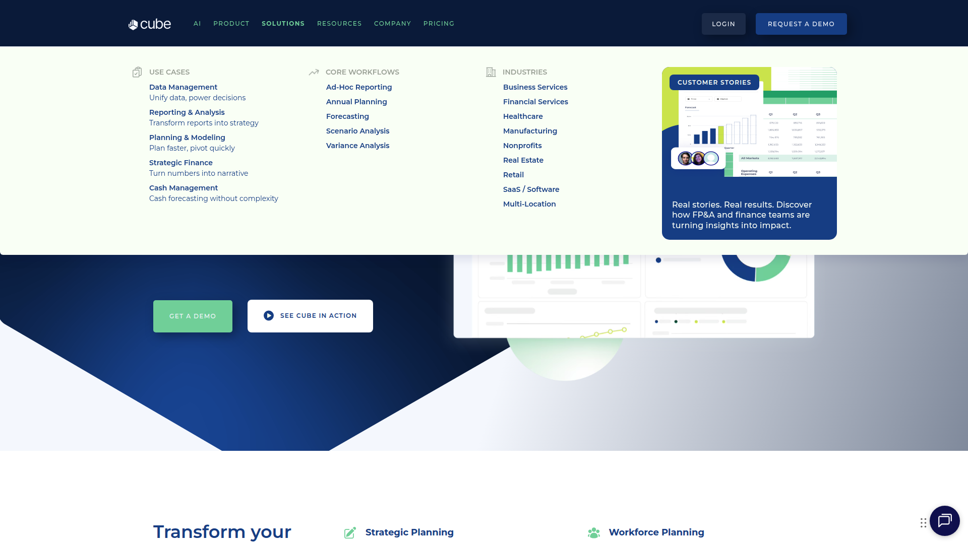 Cube homepage screenshot