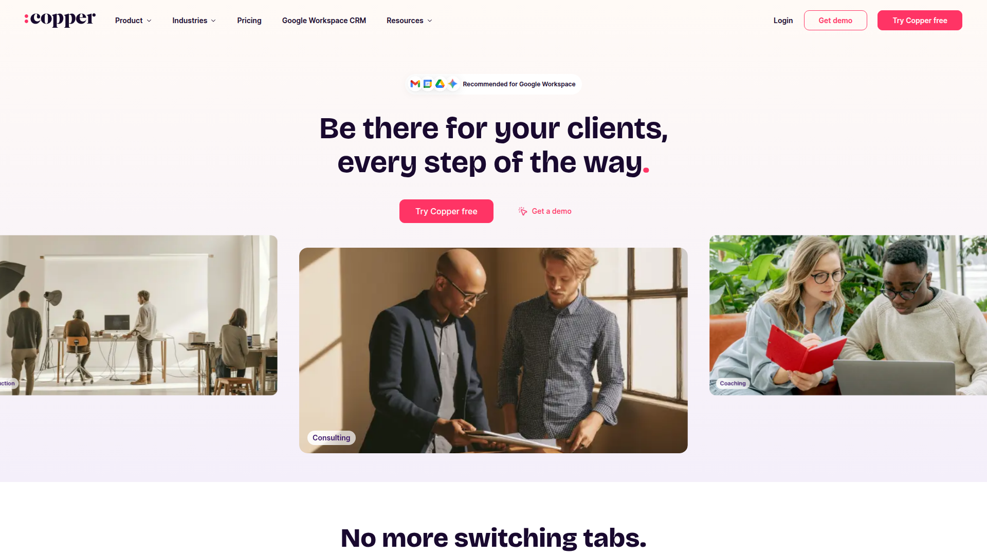 Copper homepage screenshot