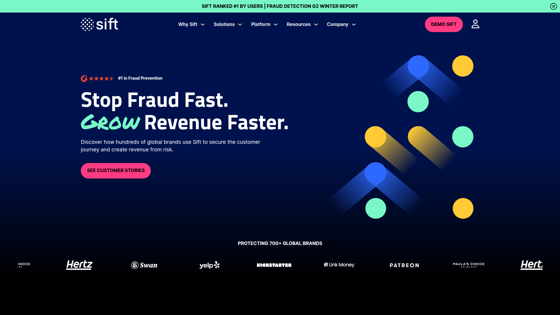 Sift homepage screenshot